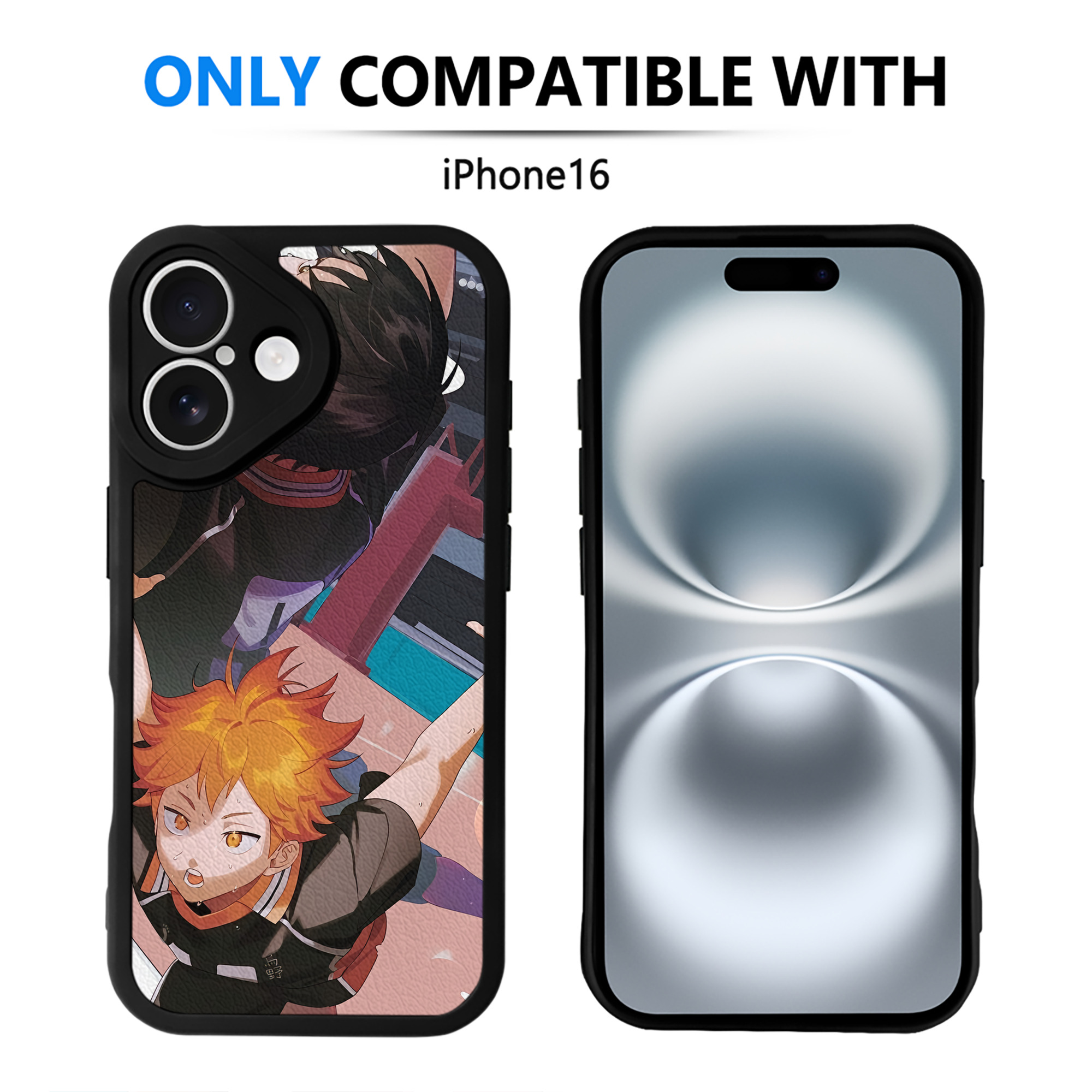 （画像用） ハイキュー!! Haikyu!! 【iPhone 16シリーズ対応】シリコンスマホケース（レザー調） 材質：シリコン
